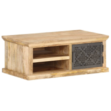 vidaXL tömör mangófa dohányzóasztal ajtóval 90 x 50 x 35 cm bútor