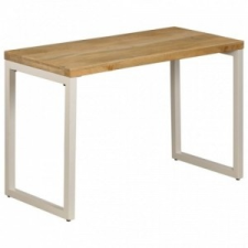 vidaXL Tömör mangófa és acél étkezőasztal 115 x 55 x 76 cm bútor