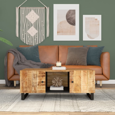 vidaXL tömör mangófa és szerelt fa dohányzóasztal 100 x 54 x 40 cm bútor