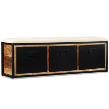 vidaXL tömör mangófa tárolópad 3 fiókkal 120 x 30 40 cm bútor