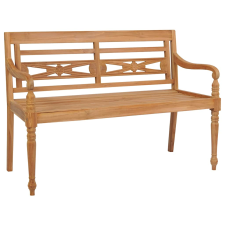 vidaXL tömör tíkfa Batavia pad piros párnával 120 cm (3062160) kerti bútor