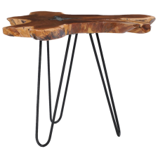 vidaXL tömör tíkfa és műkő dohányzóasztal 70 x 45 cm (281651) bútor