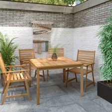 vidaXL tömör tíkfa kerti étkezőasztal 110 x110 x 77 cm kerti bútor