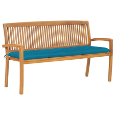 vidaXL tömör tíkfa rakásolható kerti pad párnával 159 cm kerti bútor