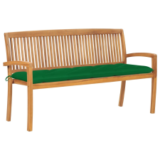 vidaXL tömör tíkfa rakásolható kerti pad párnával 159 cm kerti bútor