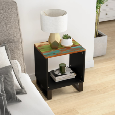 vidaXL tömör újrahasznosított és szerelt fa dohányzóasztal 40x31x46 cm bútor