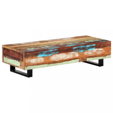 vidaXL Tömör újrahasznosított fa és acél dohányzóasztal 120x50x30 cm bútor