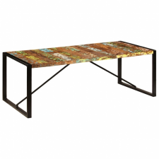  vidaXL tömör újrahasznosított fa étkezőasztal 220 x 100 x 75 cm bútor