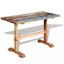 vidaXL tömör újrahasznosított fa étkezőasztal talppal 120 x 58 x 78 cm bútor