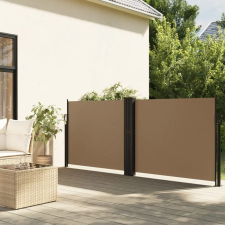 vidaXL Tópszínű behúzható oldalsó napellenző 120 x 1200 cm kerti bútor