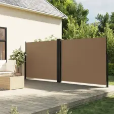 vidaXL Tópszínű behúzható oldalsó napellenző 160 x 600 cm kerti bútor