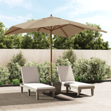 vidaXL tópszínű kerti napernyő fa rúddal 300x300x273 cm kerti bútor