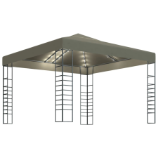 vidaXL tópszínű kerti pavilon fényfüzérrel 3 x 3 m 180 g/m² kerti bútor