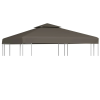 vidaXL Tópszínű kétszintes pavilon tetőponyva 310 g/m², 3 x 3 m