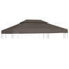 vidaXL Tópszínű kétszintes pavilon tetőponyva 310 g/m², 4 x 3 m
