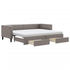 vidaXL tópszínű kihúzható bársonyheverő fiókokkal 80 x 200 cm (3196630) ágy és ágykellék