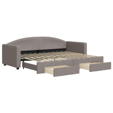 vidaXL tópszínű kihúzható bársonyheverő fiókokkal 80 x 200 cm (3197222) ágy és ágykellék