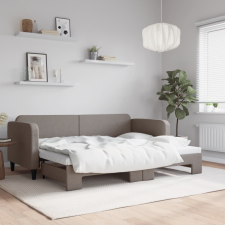 vidaXL tópszínű kihúzható szövet heverő 80 x 200 cm ágy és ágykellék