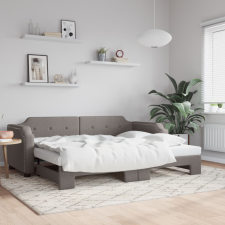 vidaXL tópszínű kihúzható szövet heverő 80 x 200 cm ágy és ágykellék