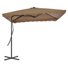 vidaXL tópszínű kültéri napernyő acélrúddal 250 x 250 cm kerti bútor