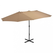 vidaXL Tópszínű kültéri napernyő alumíniumrúddal 460 x 270 cm kerti bútor