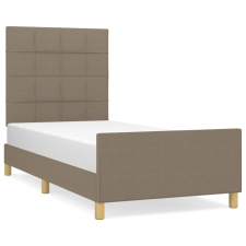 vidaXL tópszínű szövet ágykeret fejtámlával 90x190 cm (3125021) ágy és ágykellék