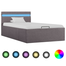 vidaXL tópszínű szövet LED-es ágykeret hidraulikus tárolóval 100x200cm ágy és ágykellék