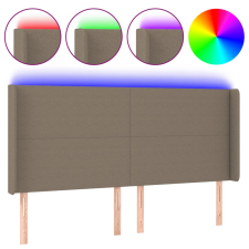 vidaXL tópszínű szövet LED-es fejtámla 203x16x118/128 cm (3123794) ágy és ágykellék