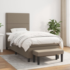 vidaXL Tópszínű szövet rugós ágy matraccal 100 x 200 cm ágy és ágykellék