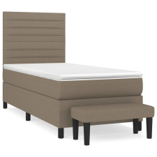 vidaXL tópszínű szövet rugós ágy matraccal 100 x 200 cm (3136657) ágy és ágykellék