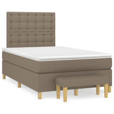 vidaXL tópszínű szövet rugós ágy matraccal 120 x 190 cm (3270436) ágy és ágykellék