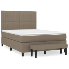 vidaXL tópszínű szövet rugós ágy matraccal 140 x 190 cm (3136753) ágy és ágykellék