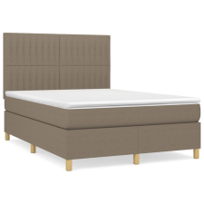 vidaXL tópszínű szövet rugós ágy matraccal 140 x 190 cm (3142493) ágy és ágykellék
