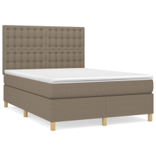 vidaXL tópszínű szövet rugós ágy matraccal 140 x 190 cm (3142653) ágy és ágykellék