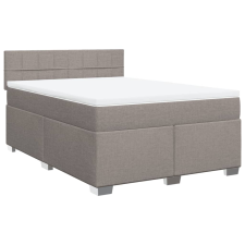 vidaXL tópszínű szövet rugós ágy matraccal 140 x 190 cm (3285887) ágy és ágykellék