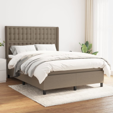 vidaXL tópszínű szövet rugós ágy matraccal 140 x 200 cm ágy és ágykellék