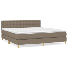 vidaXL tópszínű szövet rugós ágy matraccal 180 x 200 cm (3140957) ágy és ágykellék