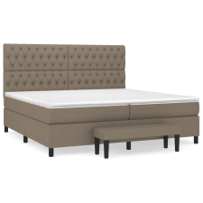 vidaXL tópszínű szövet rugós ágy matraccal 200 x 200 cm ágy és ágykellék
