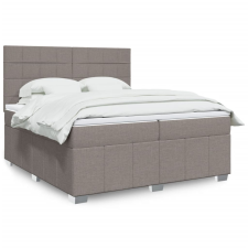 vidaXL tópszínű szövet rugós ágy matraccal 200 x 200 cm ágy és ágykellék