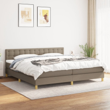 vidaXL tópszínű szövet rugós ágy matraccal 200 x 200 cm ágy és ágykellék