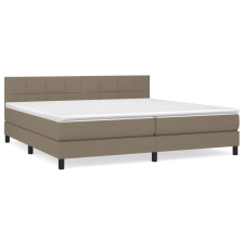 vidaXL tópszínű szövet rugós ágy matraccal 200 x 200 cm (3140085) ágy és ágykellék