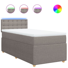 vidaXL tópszínű szövet rugós ágy matraccal 80 x 200 cm (3289601) ágy és ágykellék