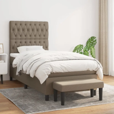 vidaXL Tópszínű szövet rugós ágy matraccal 90 x 200 cm ágy és ágykellék