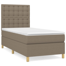 vidaXL tópszínű szövet rugós ágy matraccal 90 x 200 cm (3142629) ágy és ágykellék