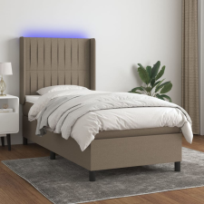 vidaXL tópszínű szövet rugós és LED-es ágy matraccal 100x200 cm ágy és ágykellék