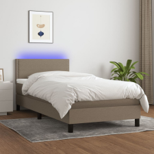 vidaXL tópszínű szövet rugós és LED-es ágy matraccal 100x200 cm ágy és ágykellék