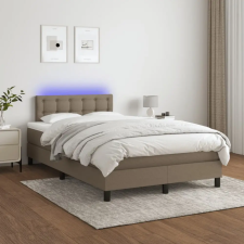vidaXL tópszínű szövet rugós és LED-es ágy matraccal 120 x 200 cm ágy és ágykellék