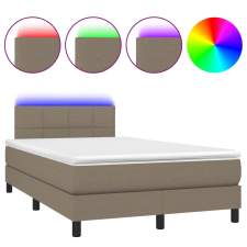 vidaXL tópszínű szövet rugós és LED-es ágy matraccal 120x190cm (3270043) ágy és ágykellék