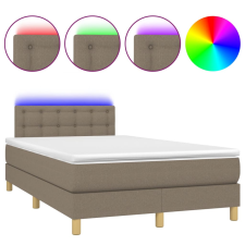 vidaXL tópszínű szövet rugós és LED-es ágy matraccal 120x190cm (3270120) ágy és ágykellék