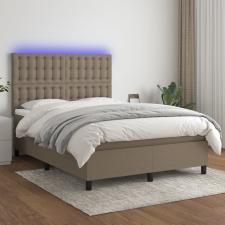 vidaXL tópszínű szövet rugós és LED-es ágy matraccal 140x190cm ágy és ágykellék